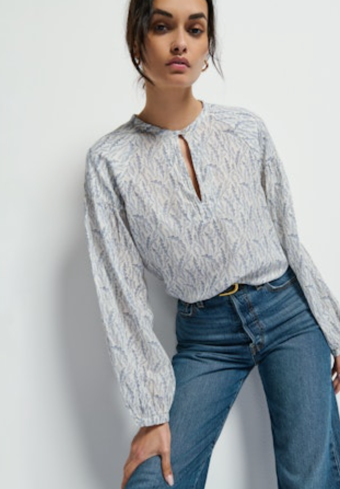 Nation Ltd. Florence Blouse - Porcelain Floral Vines