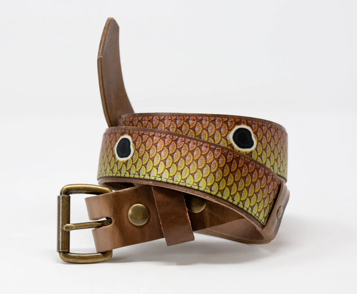 Whiskey Leatherworks The Fish Upland Print Belts Redfish