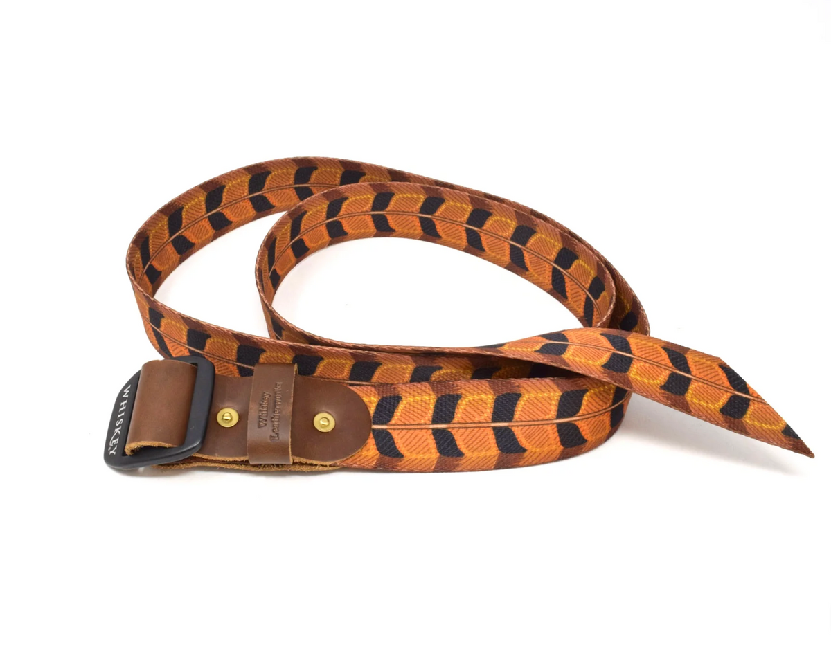 Whiskey Leatherworks Surf &amp; Turf Webbing Belts - Pheasant