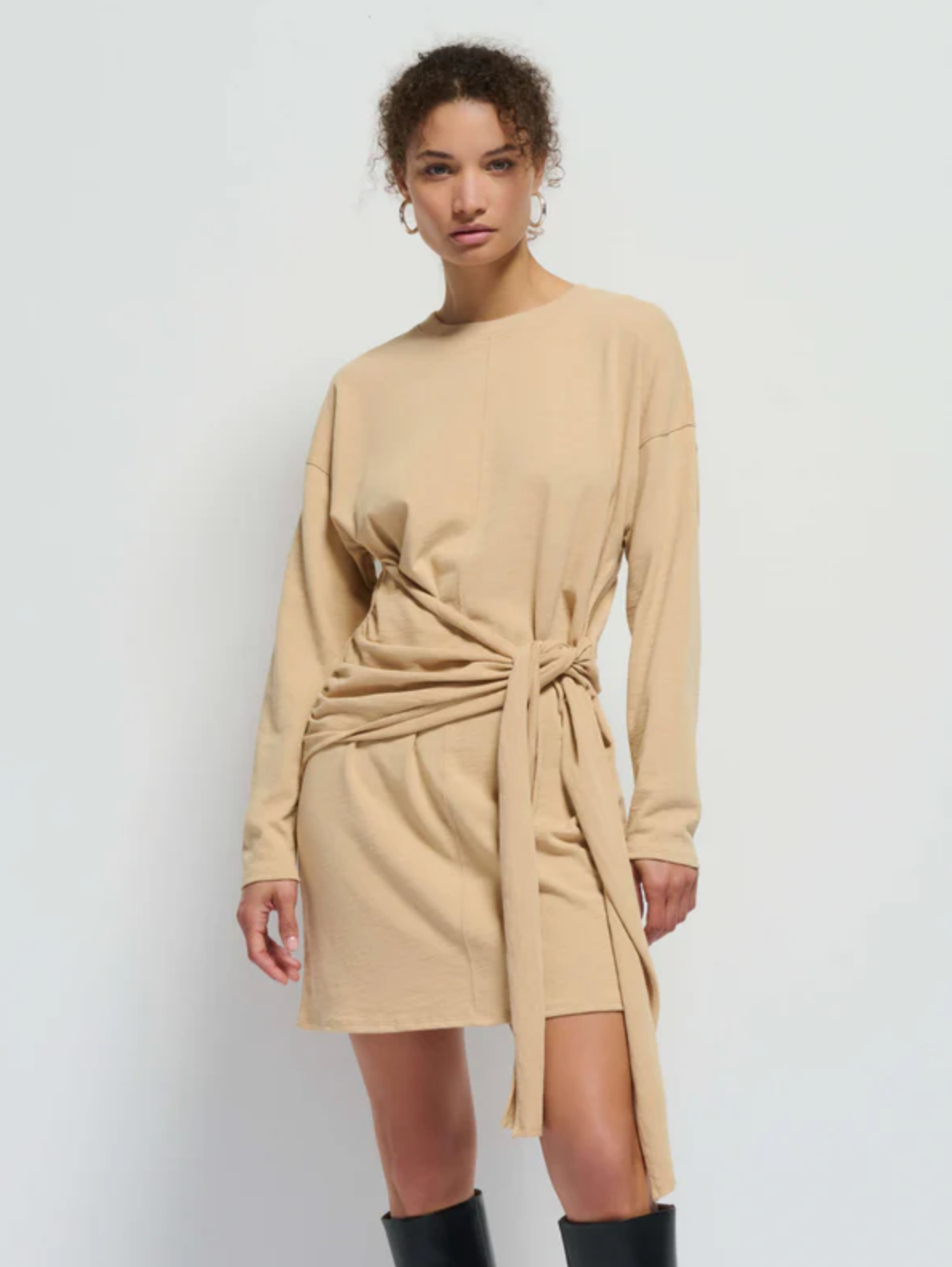 Nation Ltd Gloria Wrap Front Dress - Warm Sand