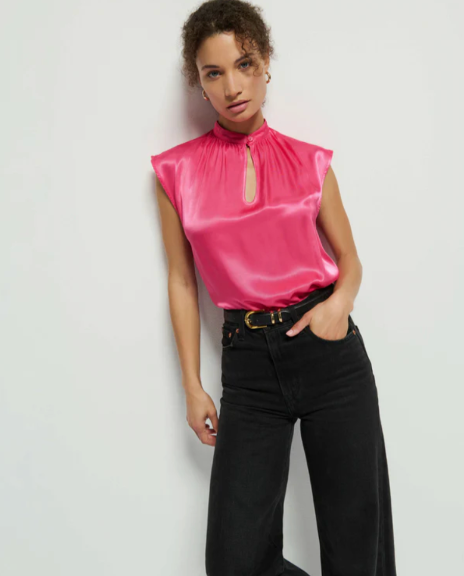 Nation Ltd. Jeanne Top - Pink Flambe