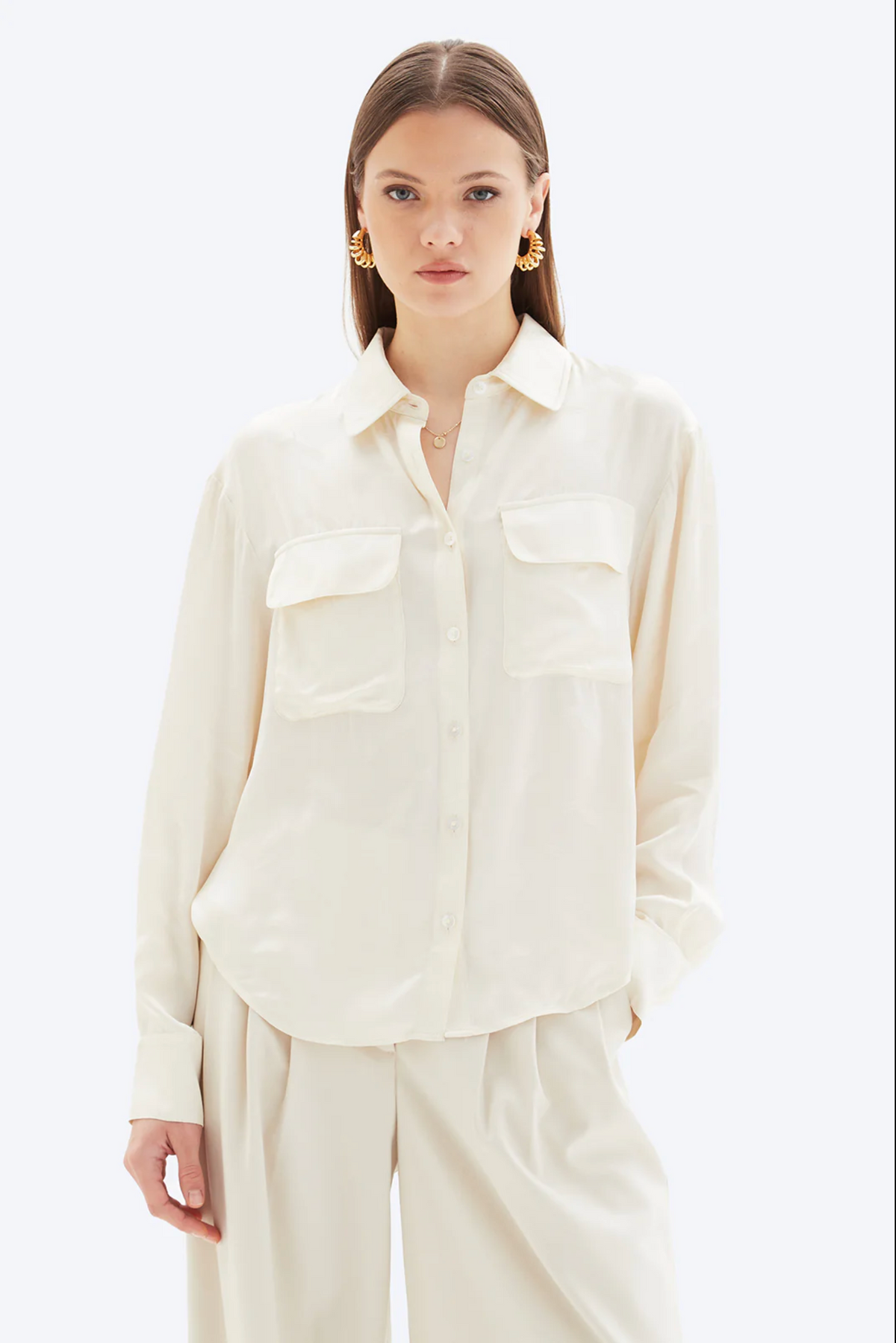 CHRLDR Tiger Melanie Utility Blouse - Eggshell