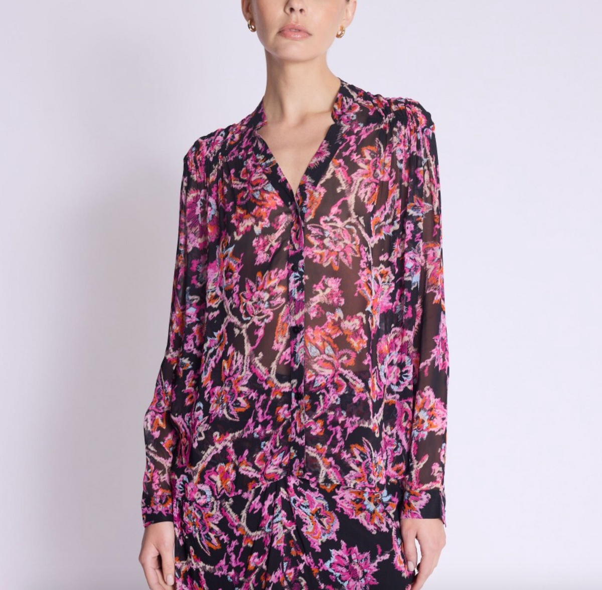 Berenice Erika Blouse - Black Floral Print