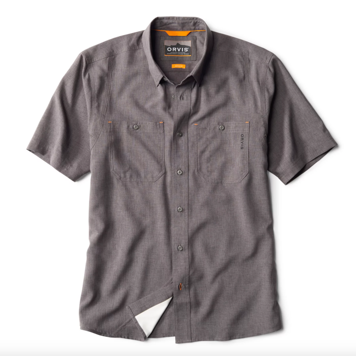 Orvis Tech Chambray Short sleeve Work Shirt - Dark Charcoal