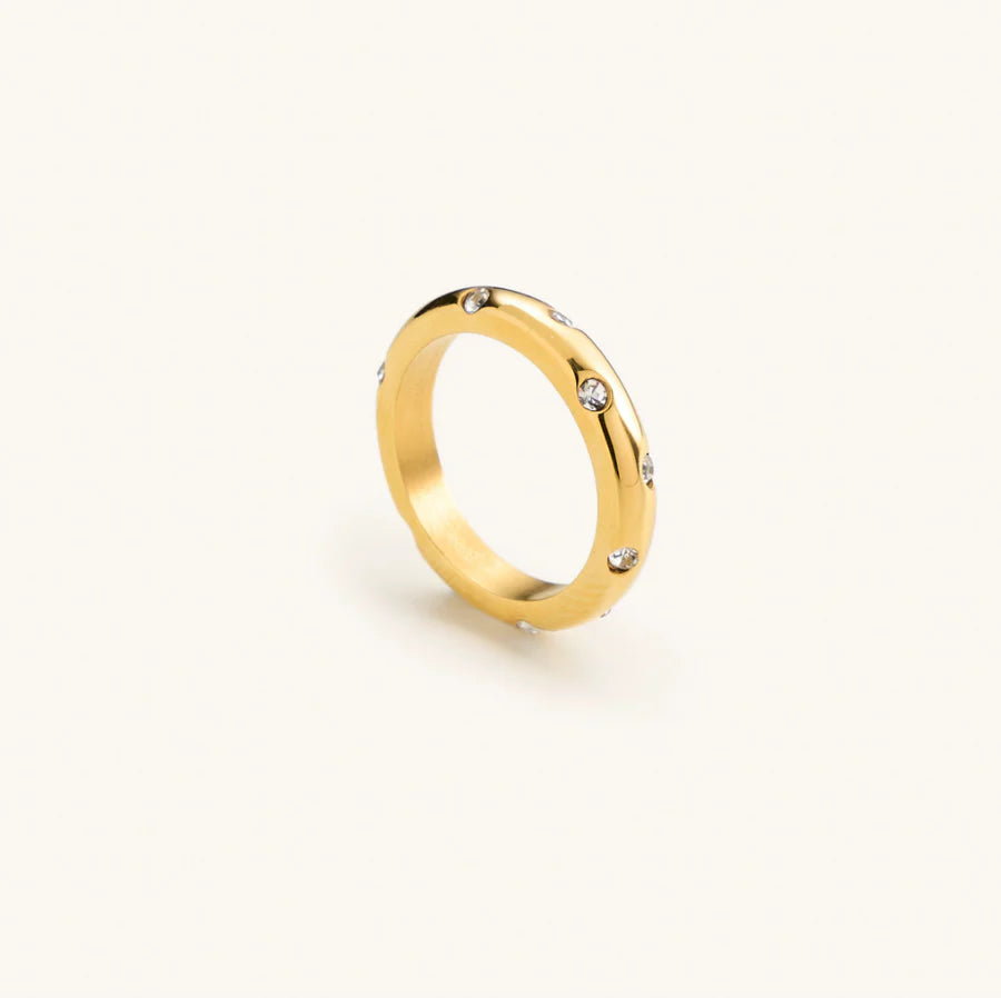 Nikki Smith Bubble Pave Crystal Ring - Gold