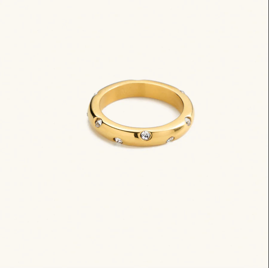 Nikki Smith Bubble Pave Crystal Ring - Gold