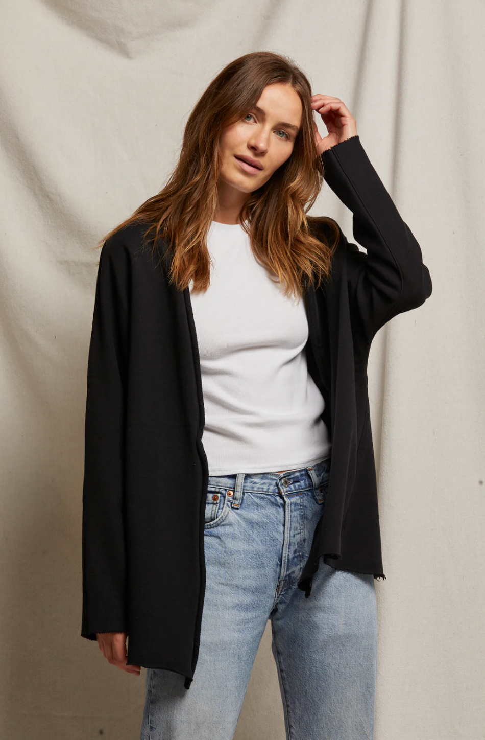 Perfect White Tee Celeste Cardigan - True Black