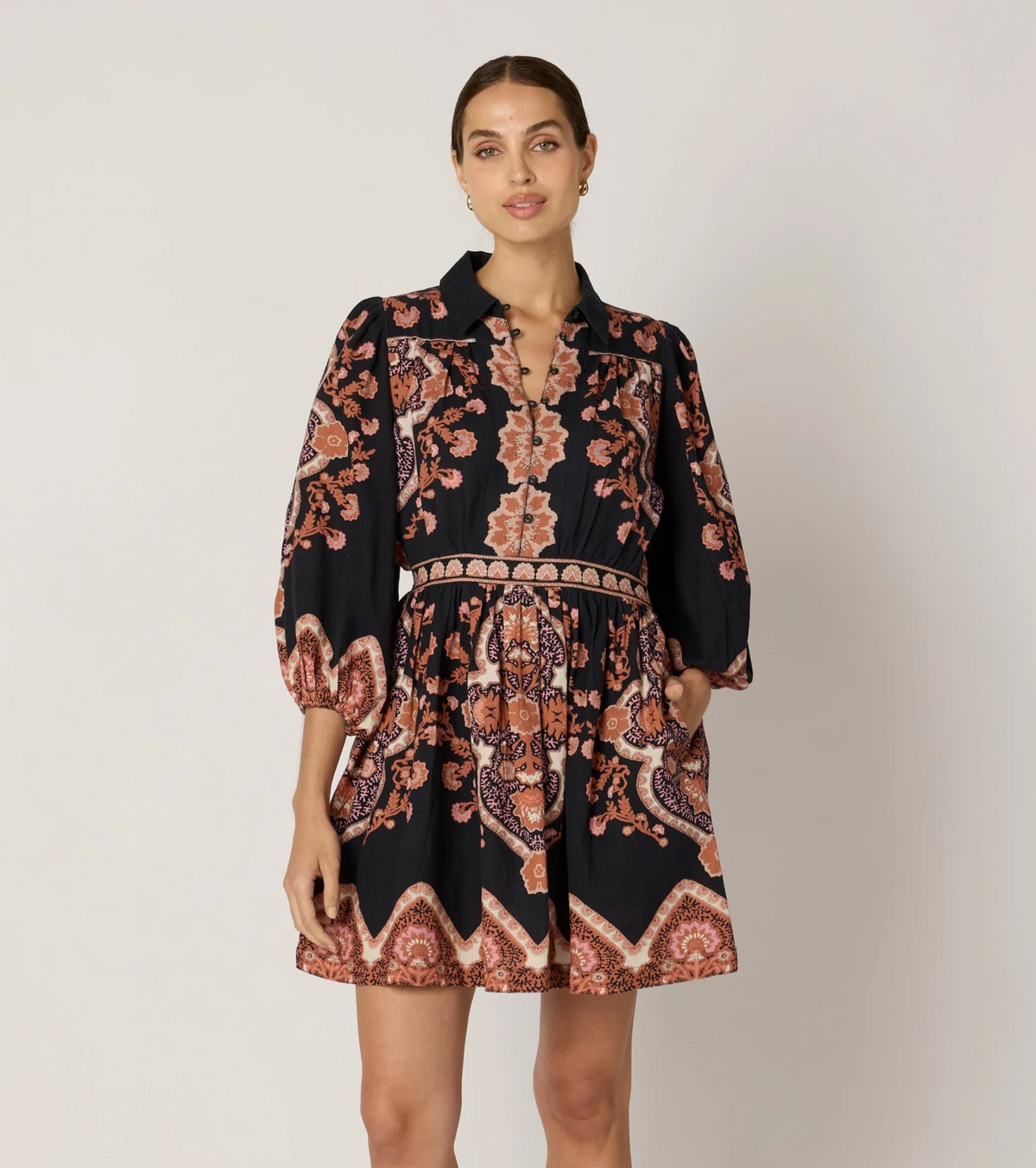 Cleobella Leigh Mini Dress - Dark Lagos