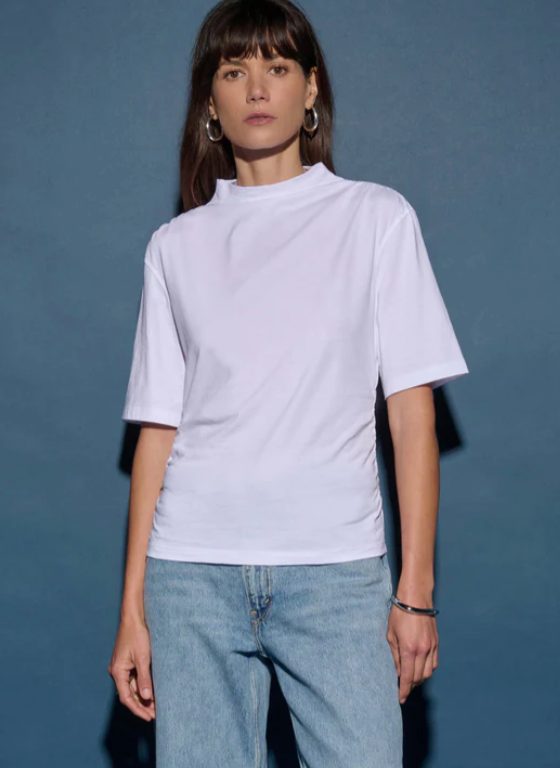 Nation Ltd Reed Mock Neck Top - White