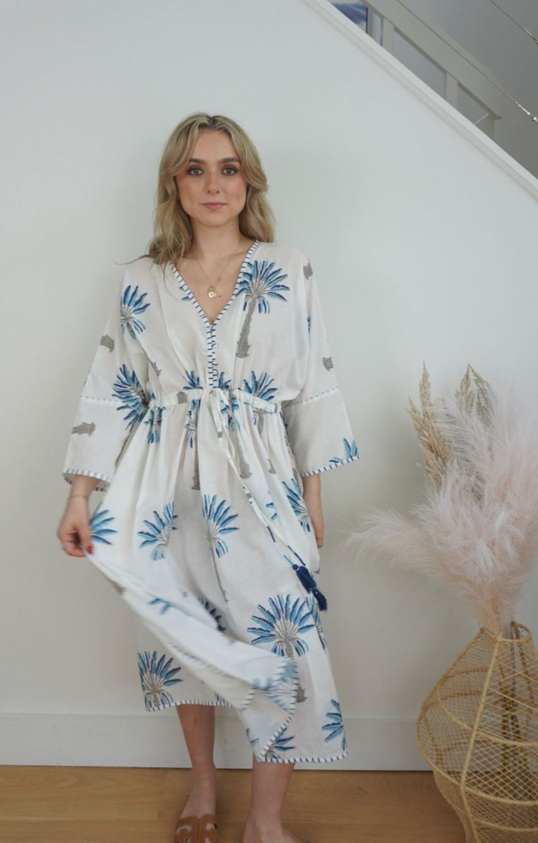 Nibi Rio Kaftan - Blue Palms