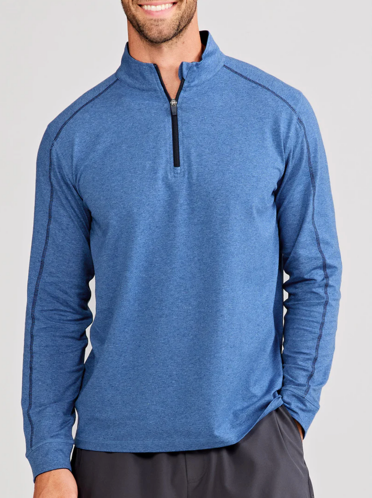 Tasc Carrollton Lightweight Quarter Zip - Blue Jasper