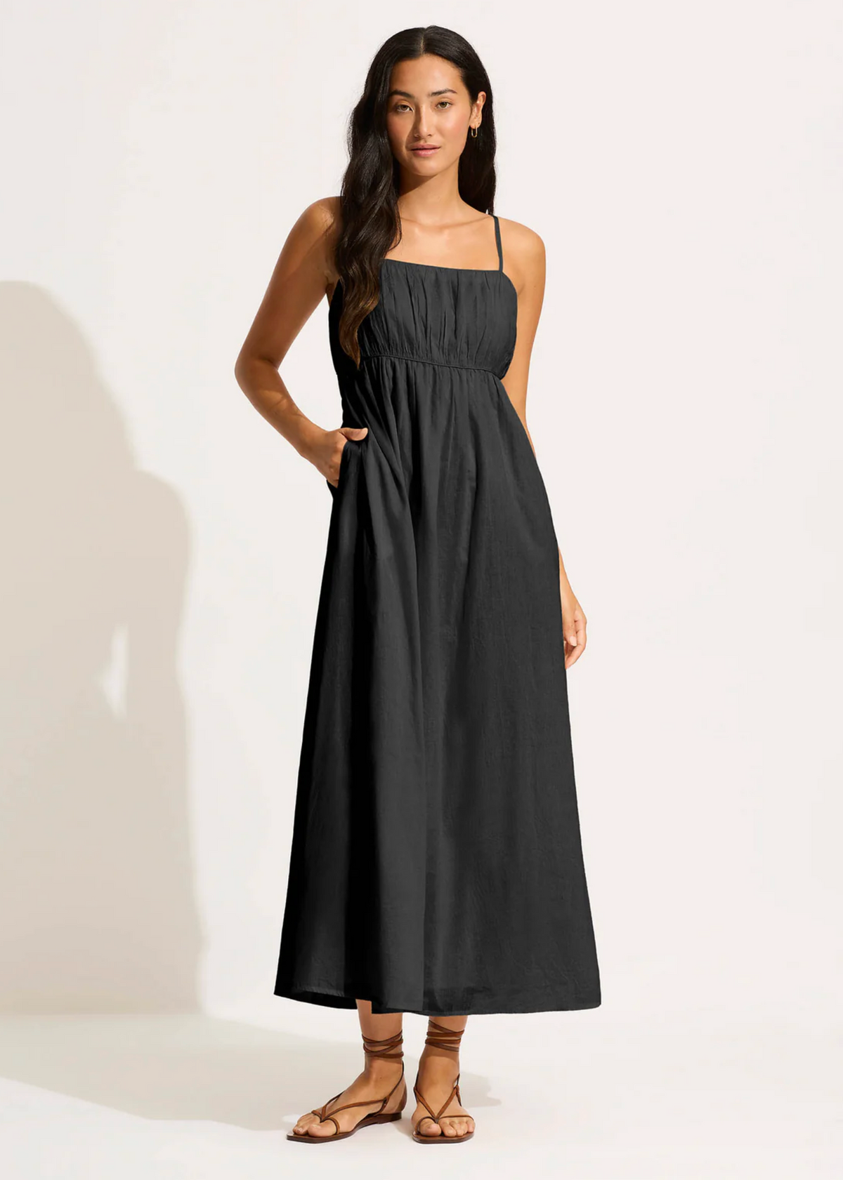 Seafolly Piped Maxi Dress - Black
