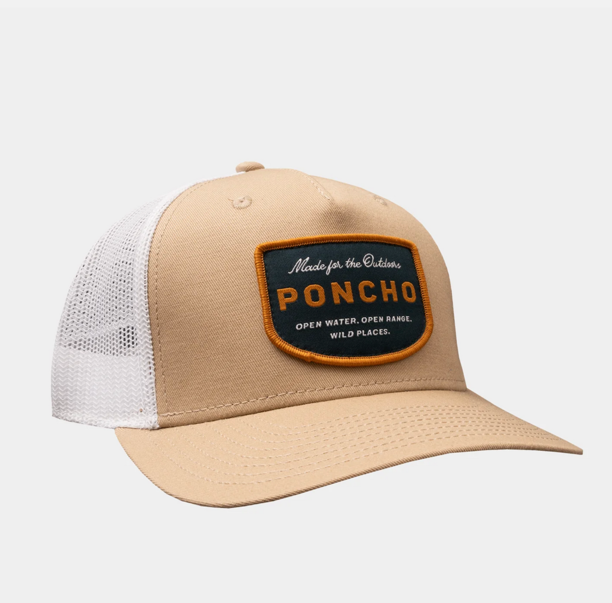 PONCHO Tan Poncho Badge Trucker Hat