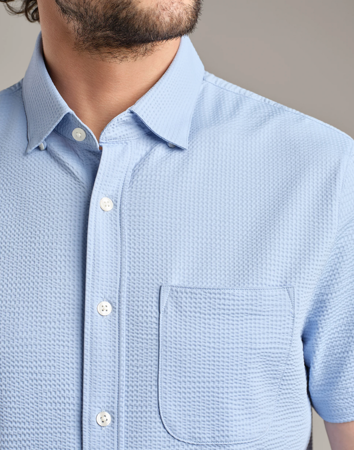 RhoneApparel Commuter Short Sleeve Button Down - Light Blue