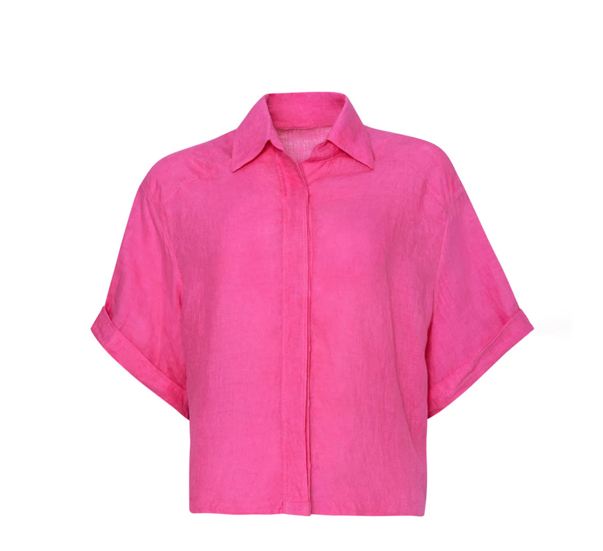 PQ Swim Linen Top - Hot Pink