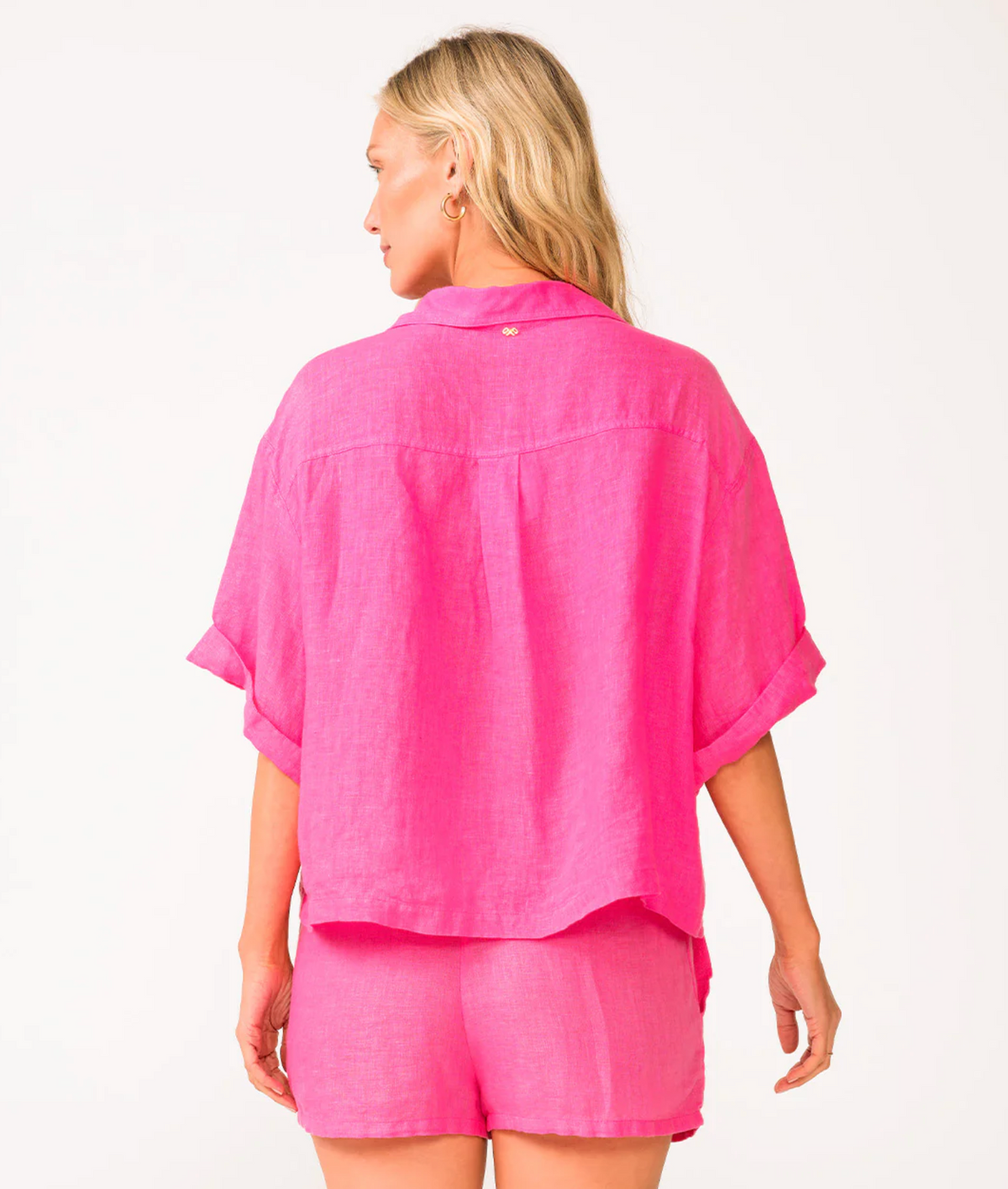 PQ Swim Linen Top - Hot Pink