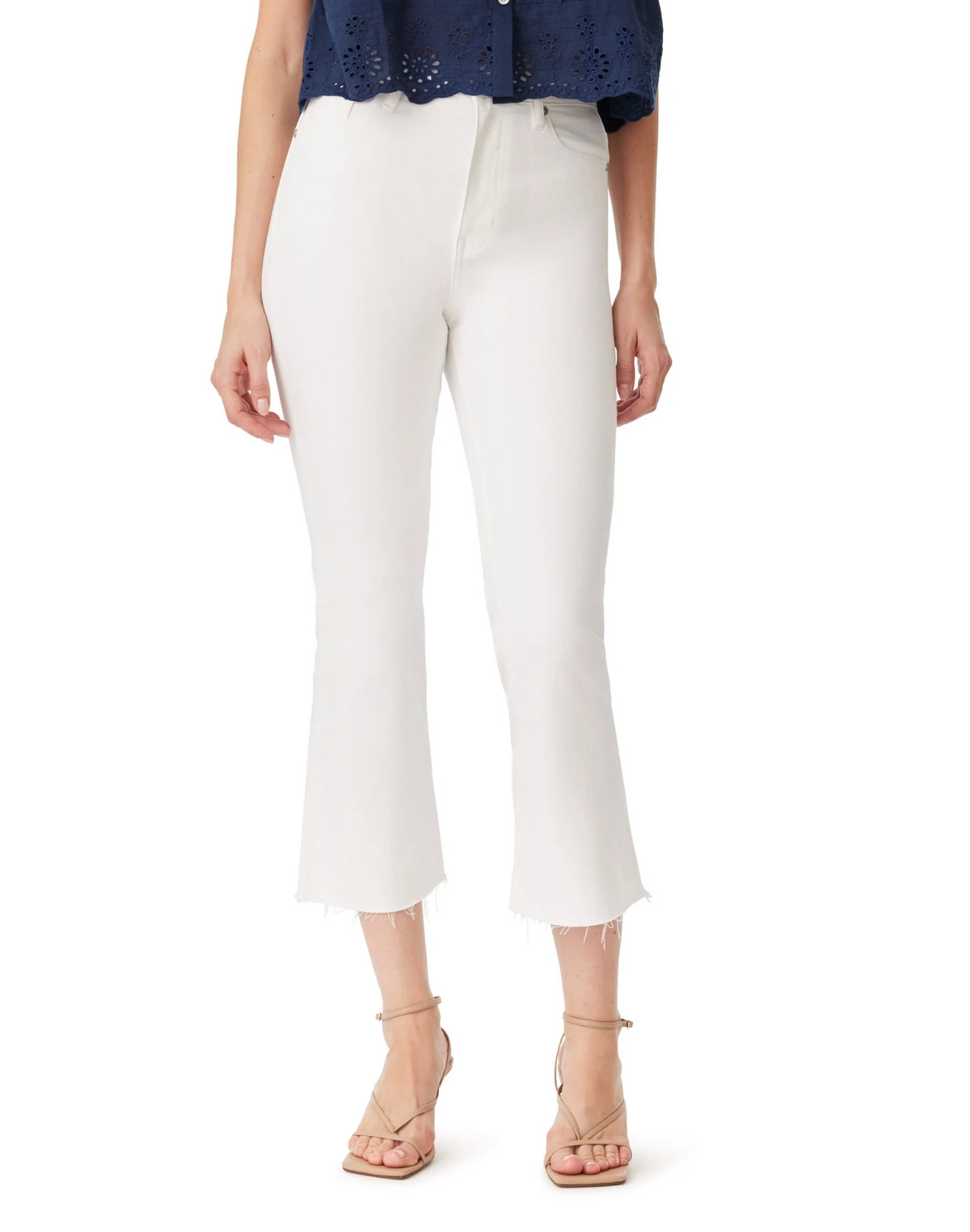 Habitual Denim Cropped Flare - White