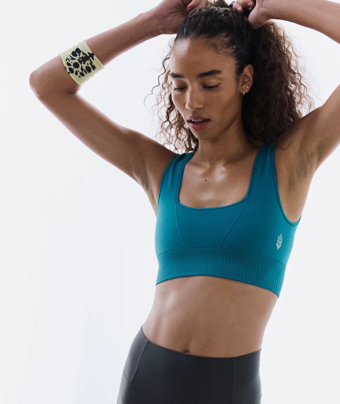 Free People Square Neck Good Karma Bra - Celestial Blue
