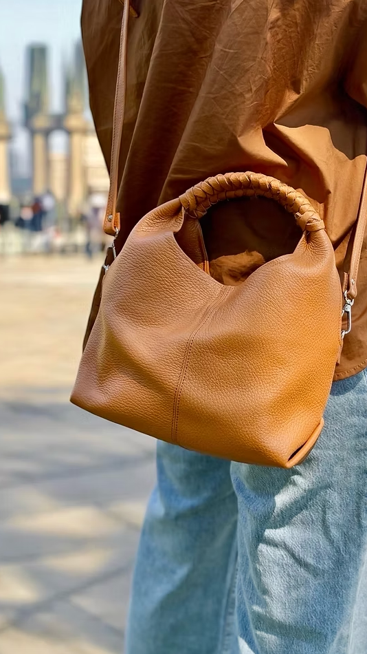 Ciel Alice Leather Bag - Camel