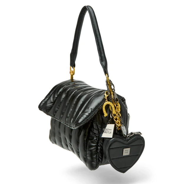 Think Royln Luxe Heart Pouch with Love Charm - Luxe Black