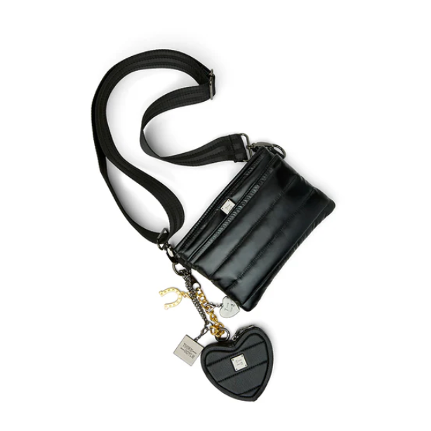 Think Royln Luxe Heart Pouch with Love Charm - Luxe Black