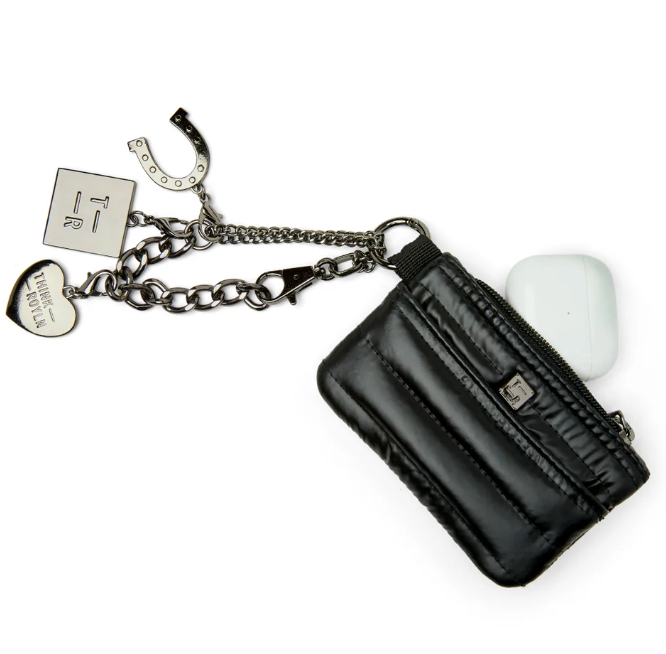 Think Royln Mini Bum Bag Pouch with Lucky Charm - Pearl Black