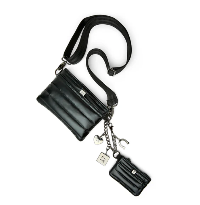 Think Royln Mini Bum Bag Pouch with Lucky Charm - Pearl Black