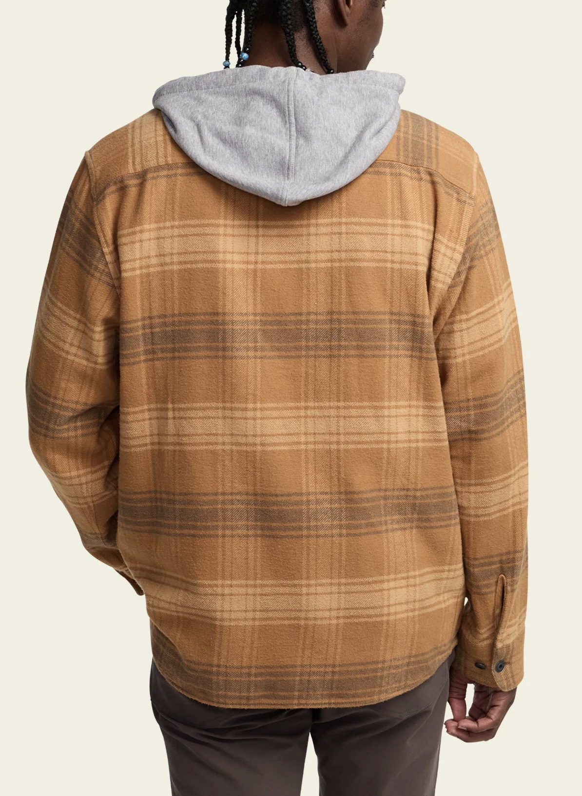 Howler Bros Salvo Hooded Blanket Flannel - Mesa Plaid: Duck Brown
