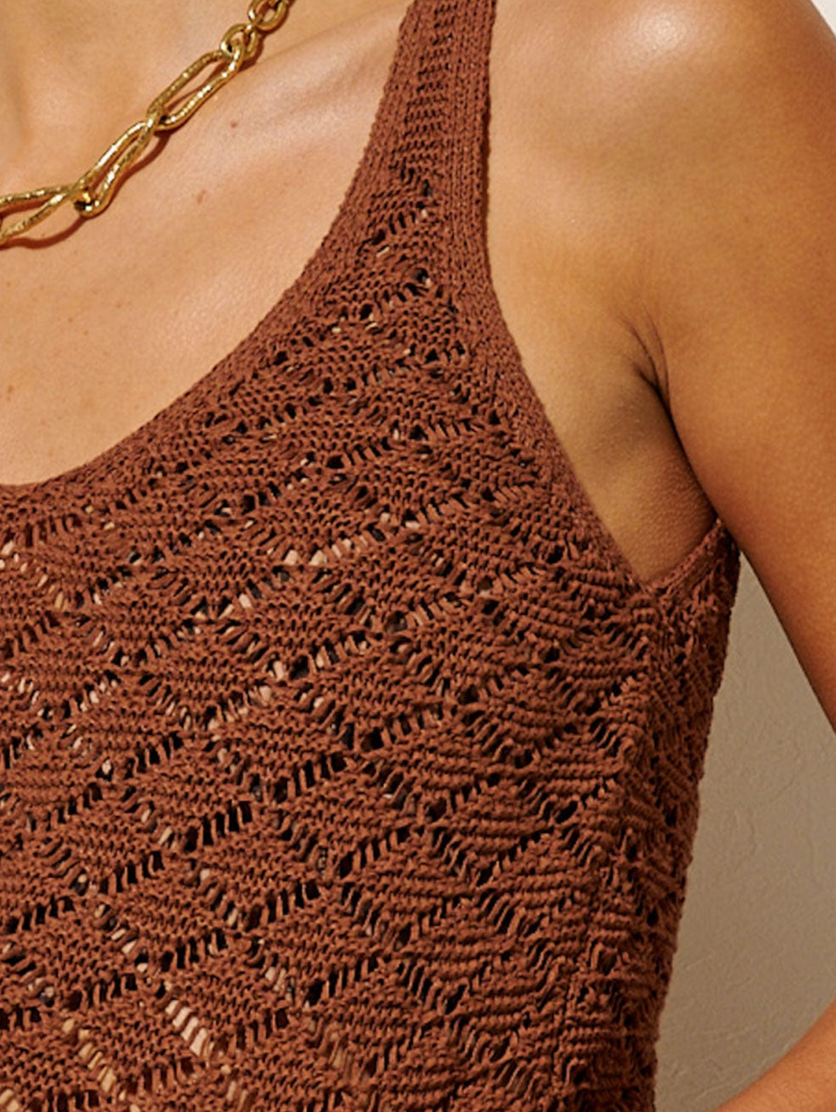 Kivari Irie Crochet Cami - Chocolate