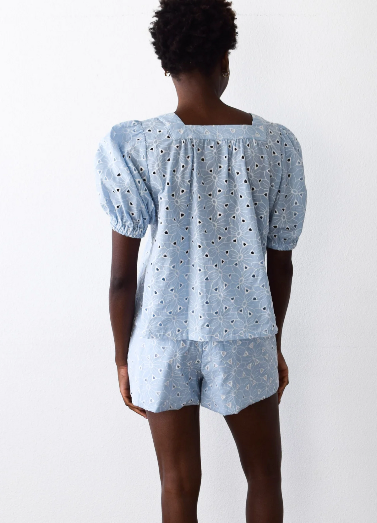 Never A Wallflower Amy Shorts - Blue Eyelet