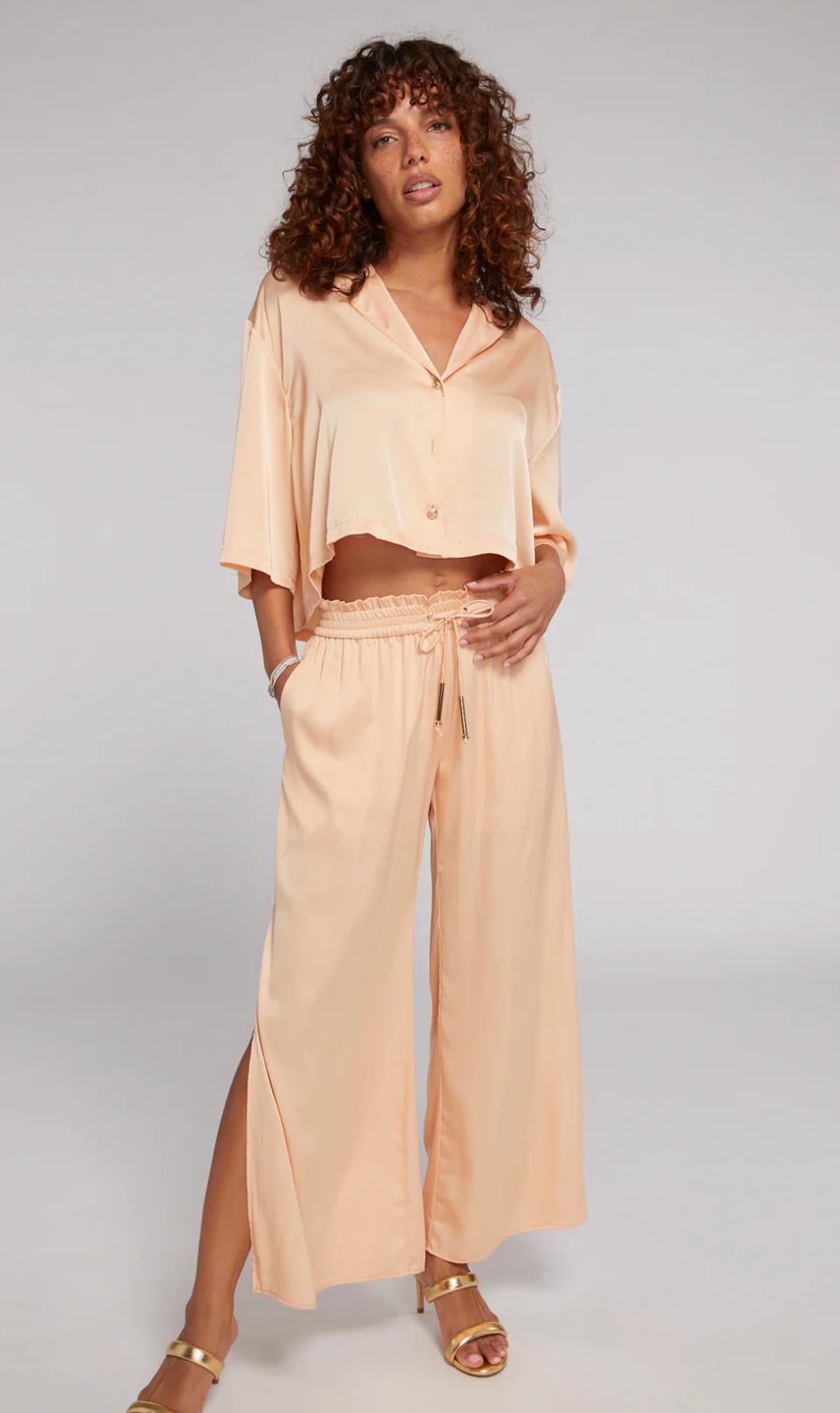 Generation Love Connie Satin Pants - Creamsicle