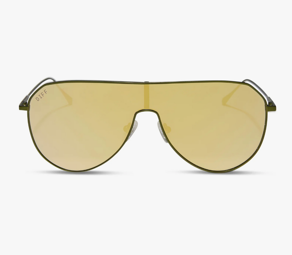DIFF Eyewear Dash Shield Sunglasses - Moss Metal/Moss Mirror  display picture 3
