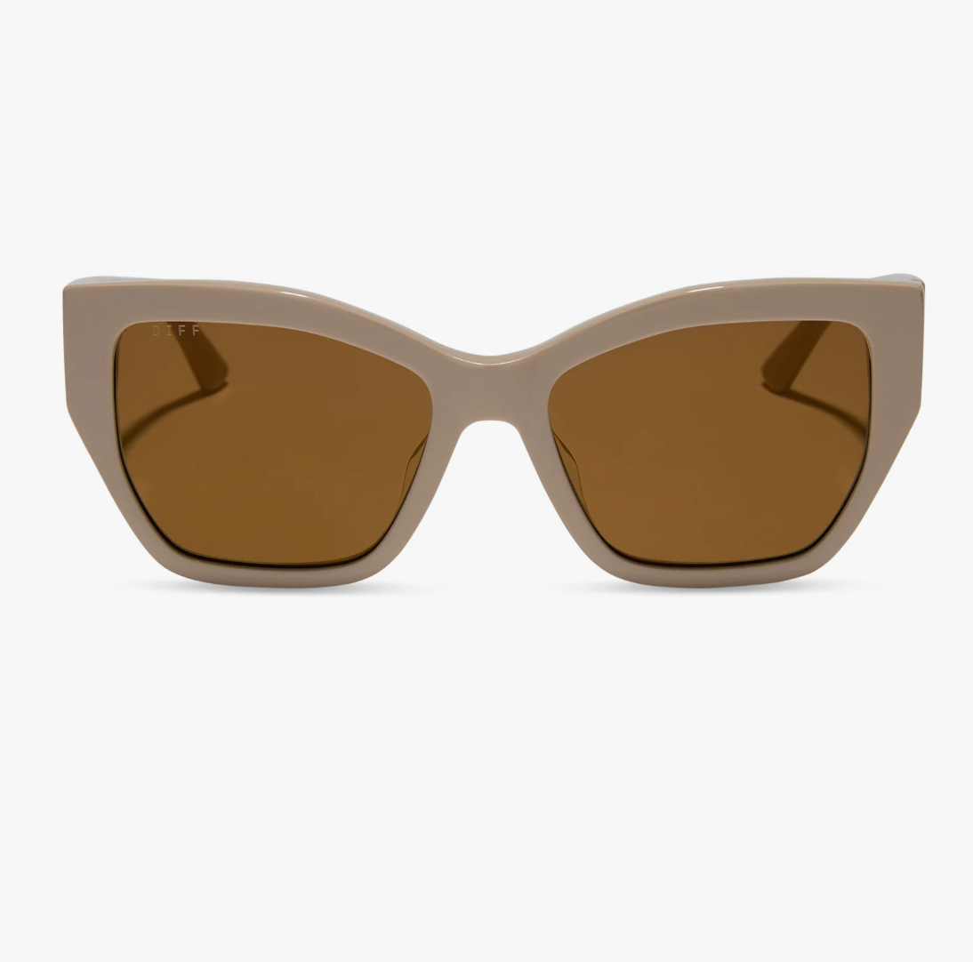 DIFF Eyewear Vivienne Sunglasses - Almond Brown/Gold Flash