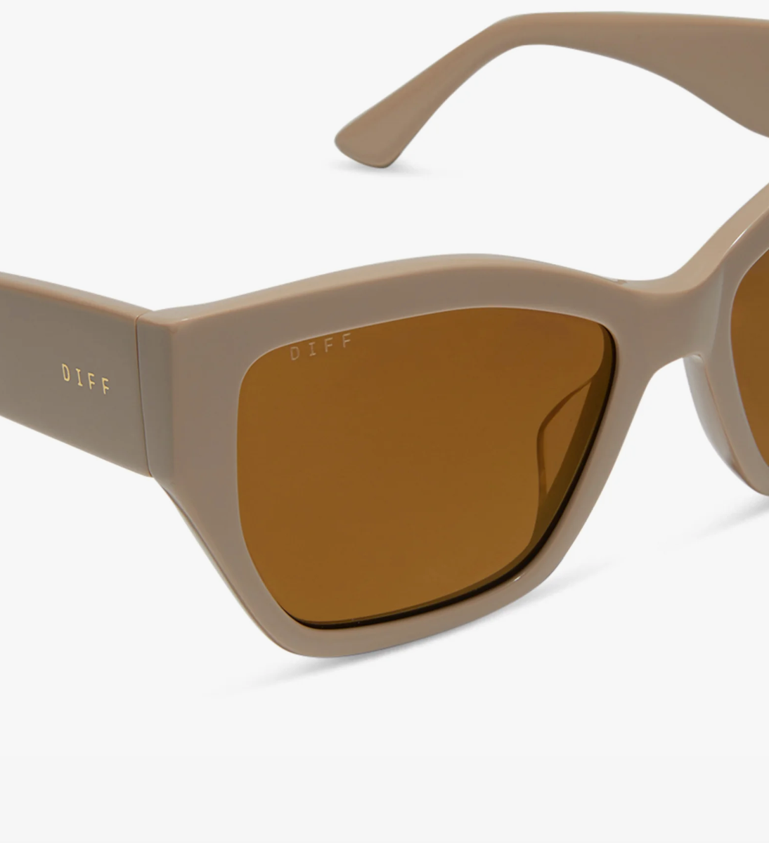 DIFF Eyewear Vivienne Sunglasses - Almond Brown/Gold Flash