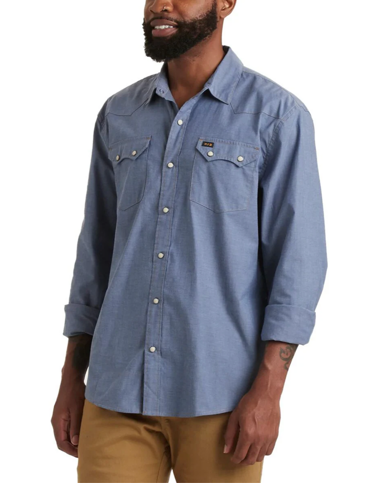 Howler Bros Crosscut Snapshirt - Classic Blue Chambray