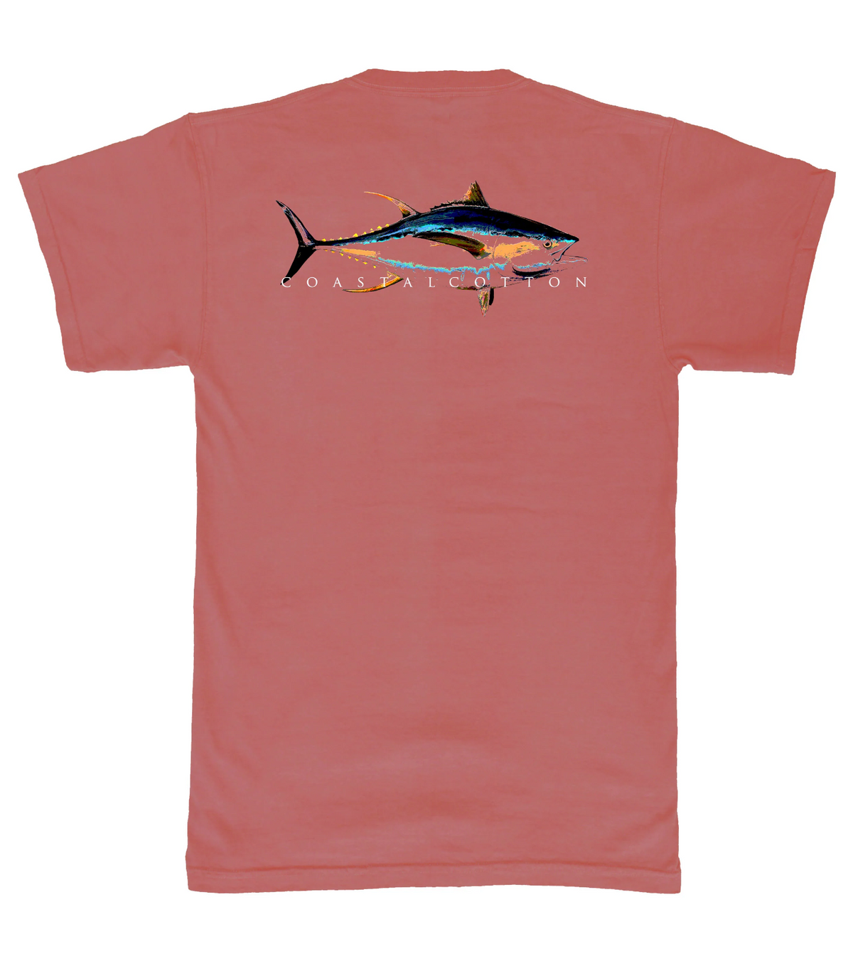 Coastal Cotton Pocket Tee Neon Tuna - Crimson