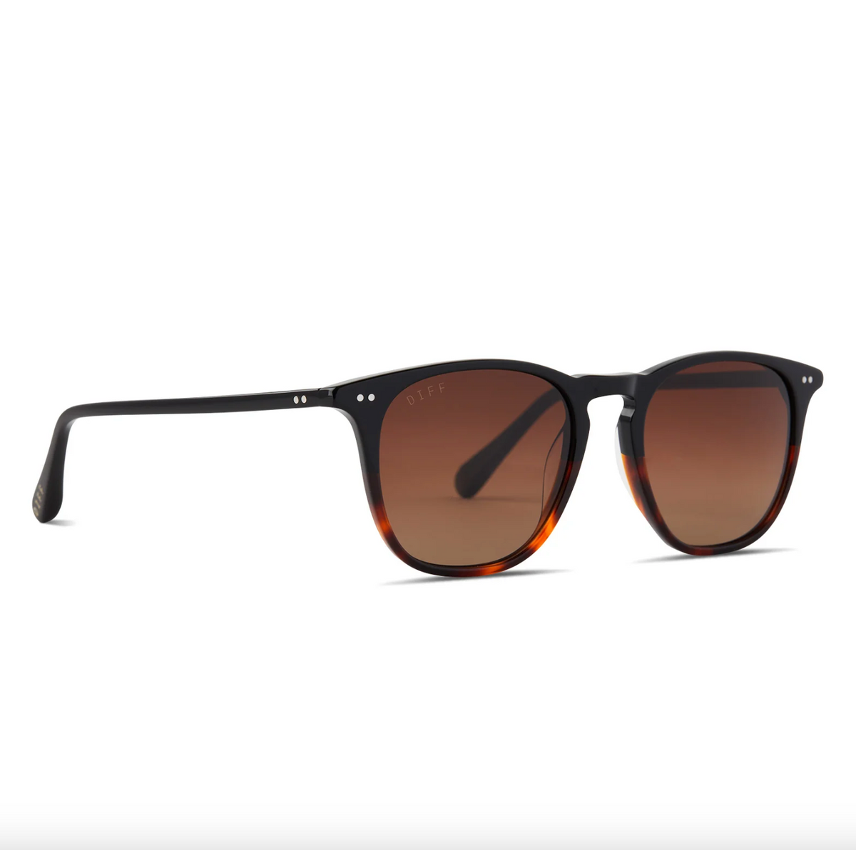 DIFF Eyewear Maxwell Xl Polarized Sunglasses - Dark Tortoise + Brown Gradient