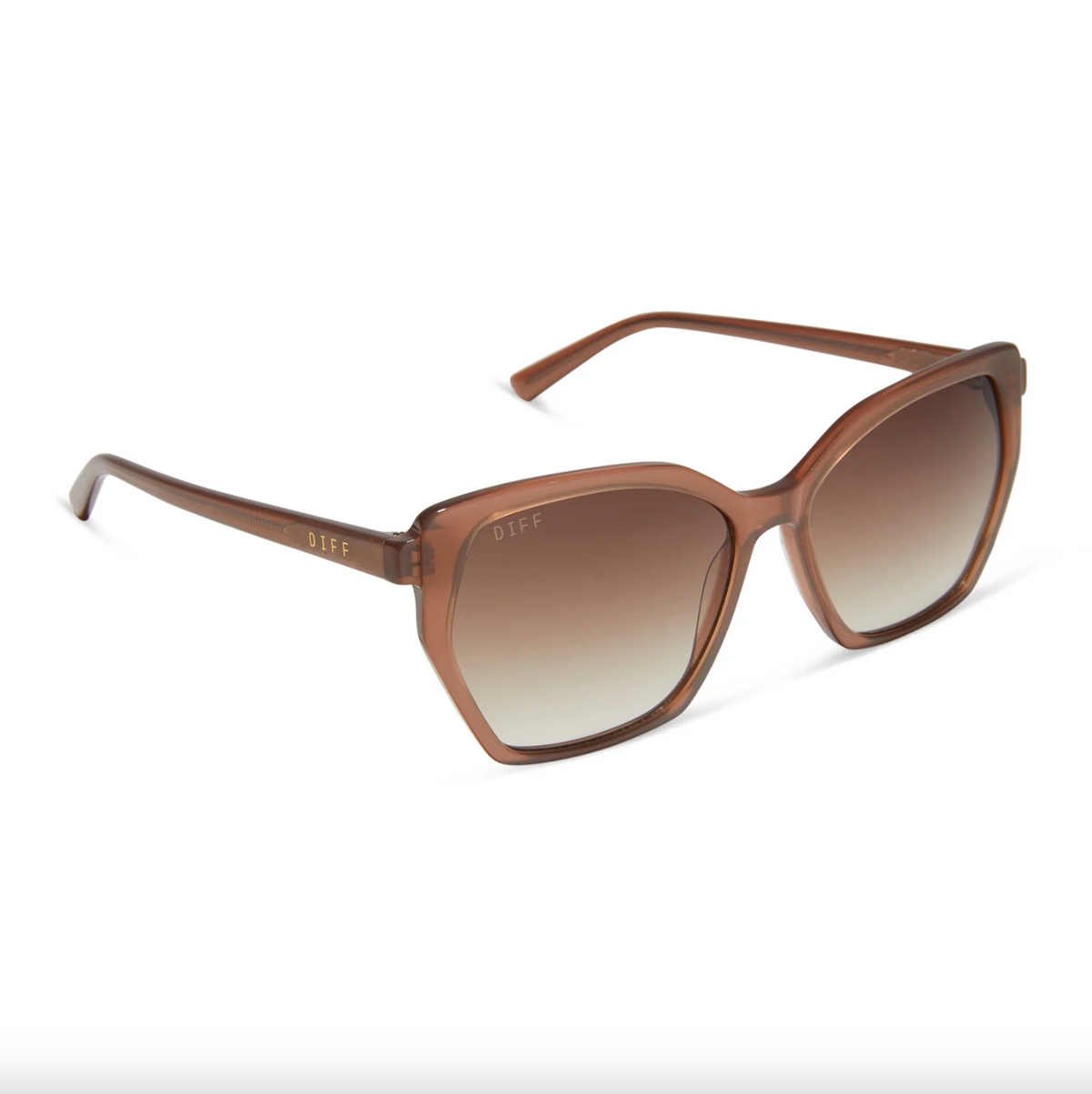 DIFF Eyewear Vera Polarized Sunglasses - Macchiato + Brown Gradient