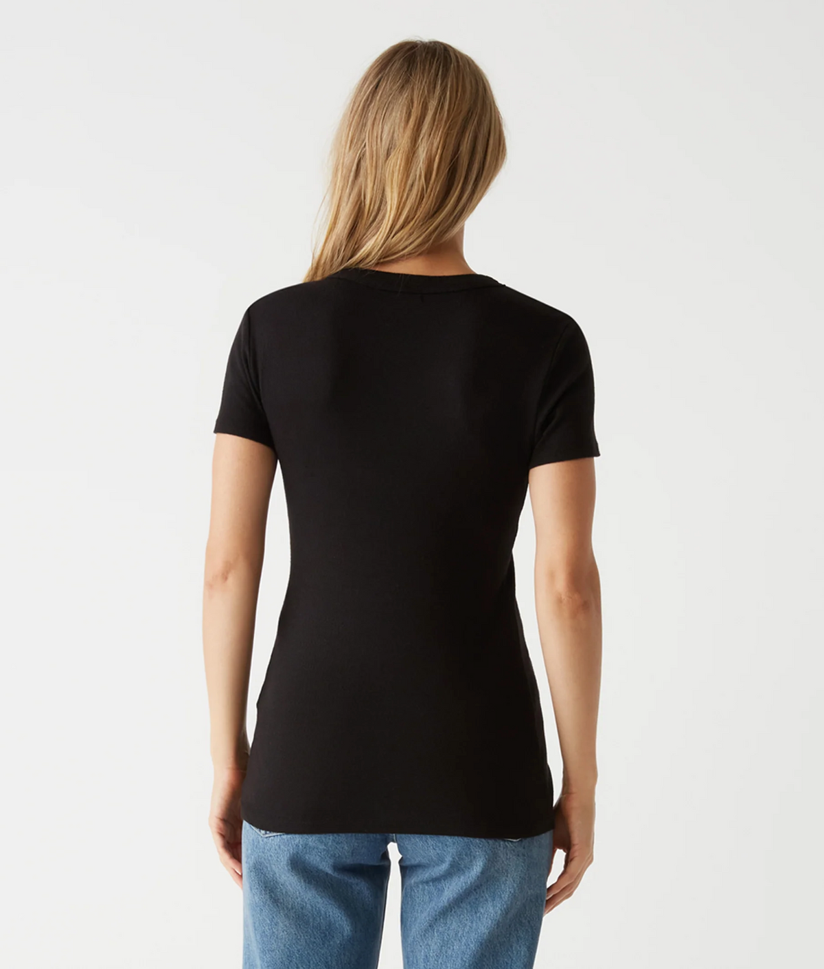 Michael Stars Fallon Shine Crew Neck Tee - Black