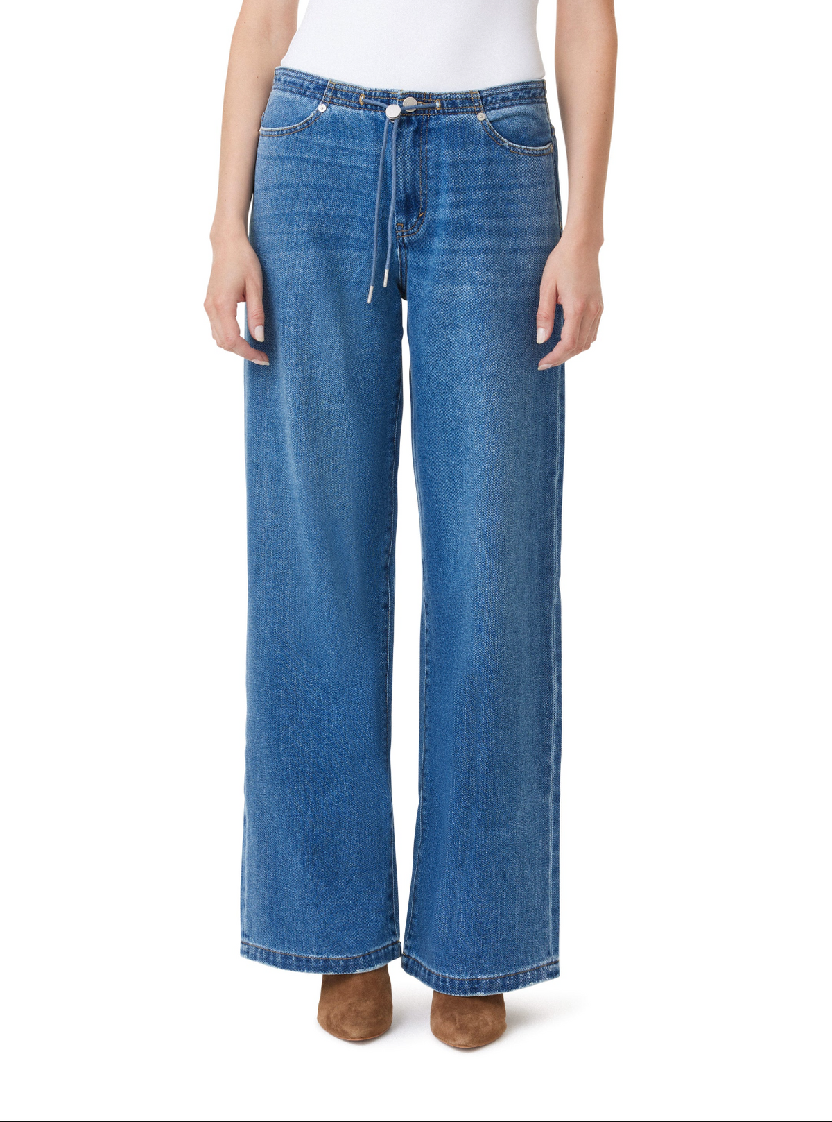 Habitual Denim Drawstring Wide Leg Jeans - Baltic