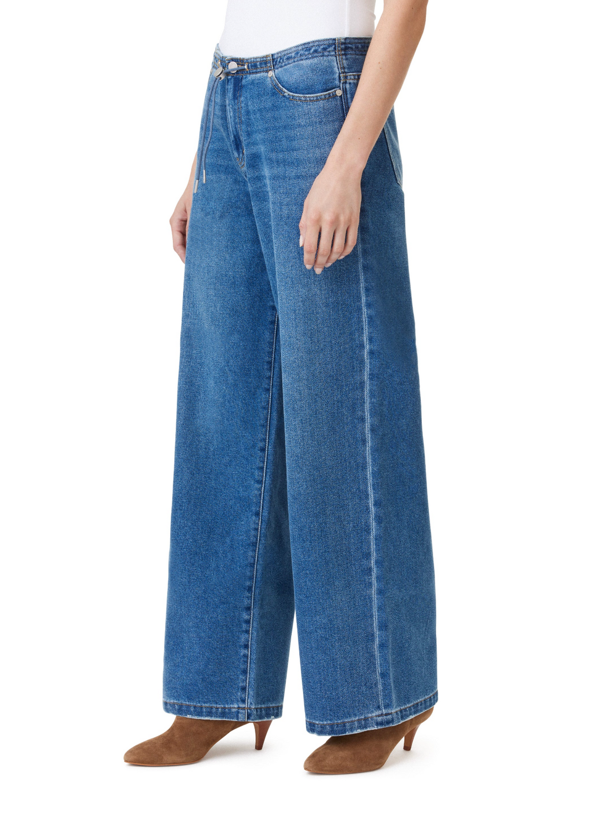 Habitual Denim Drawstring Wide Leg Jeans - Baltic