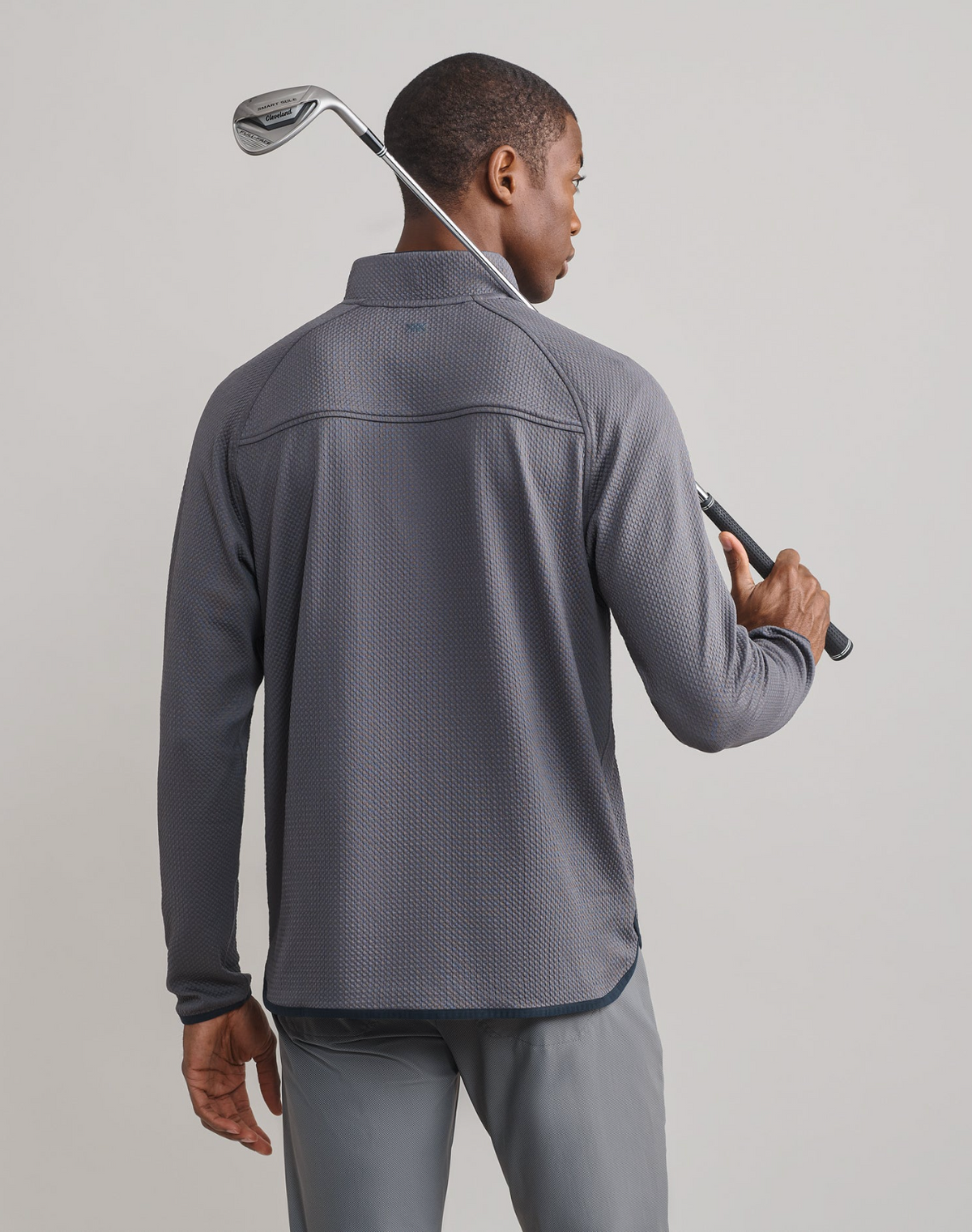 Rhone Apparel Founders Golf 1/4 Zip - Gravel/True Navy