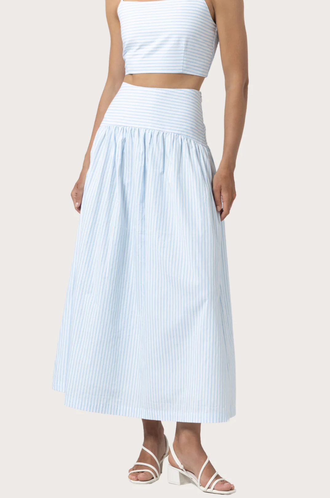 Lusana Oliver Poplin Skirt - Tailor Stripe