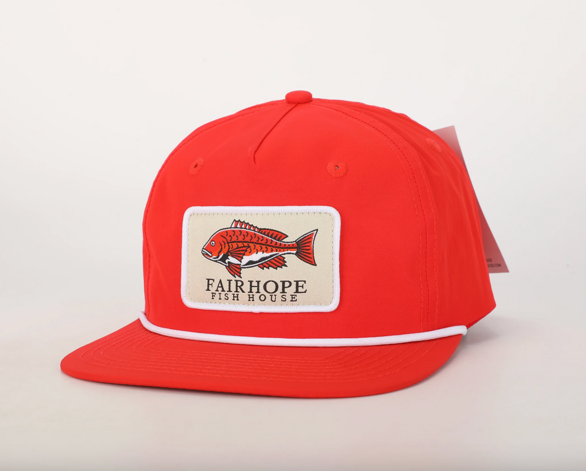 Fairhope Fish House Red Snapper Patch Hat - Red