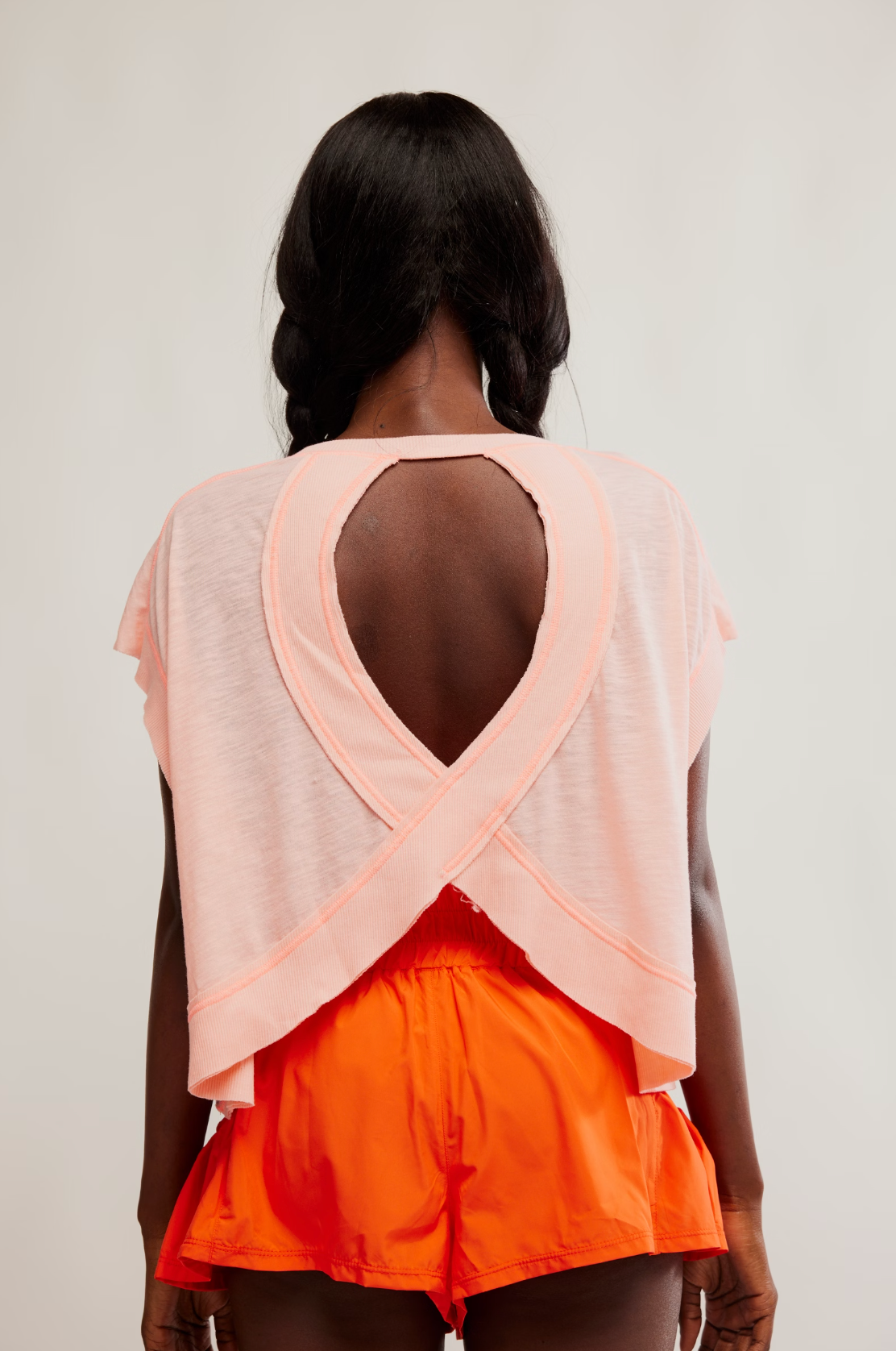 Free People My Time Tee - Pastel Peach Combo