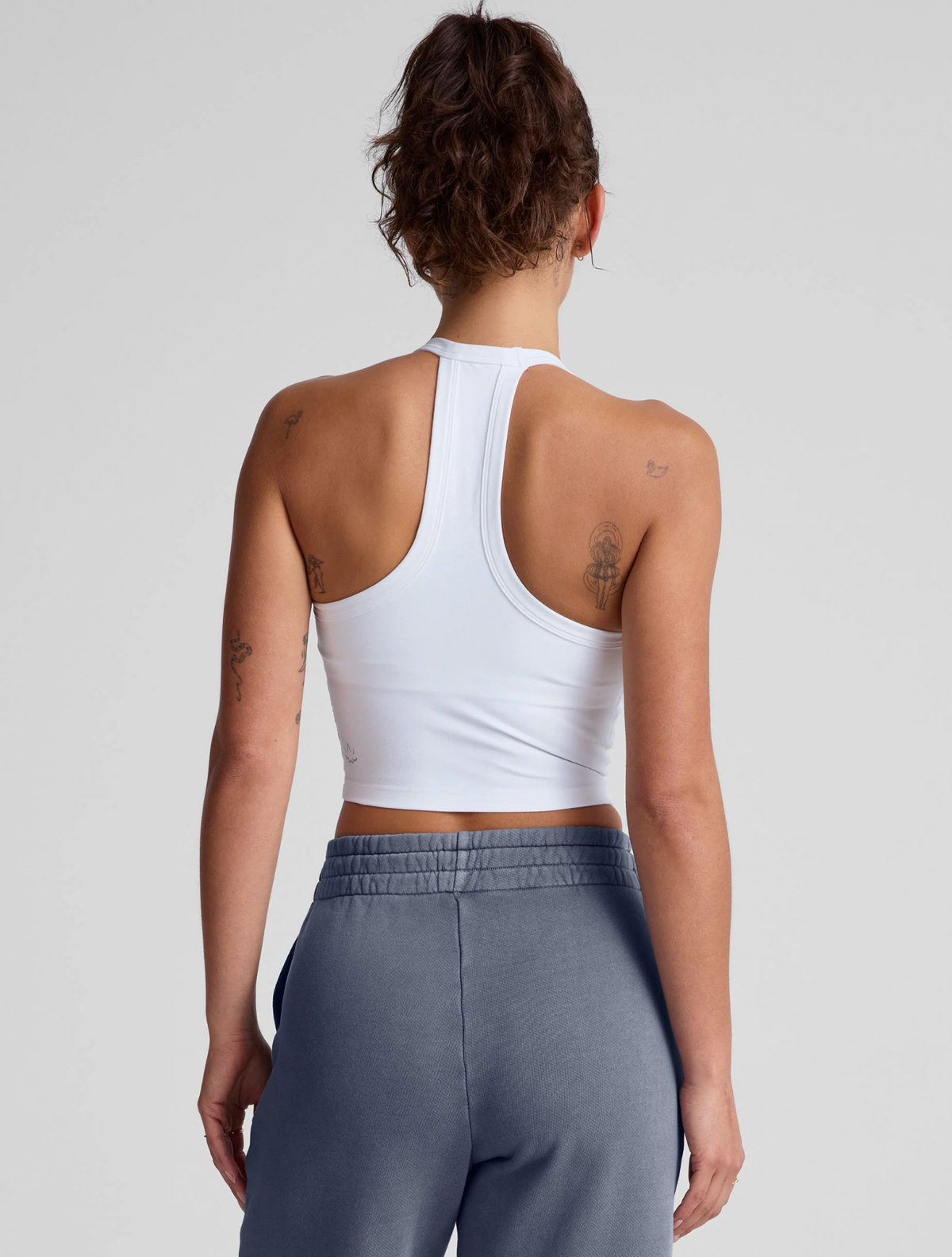 Beyond Yoga Spacedye On The Up Cropped Tank - Cloud White