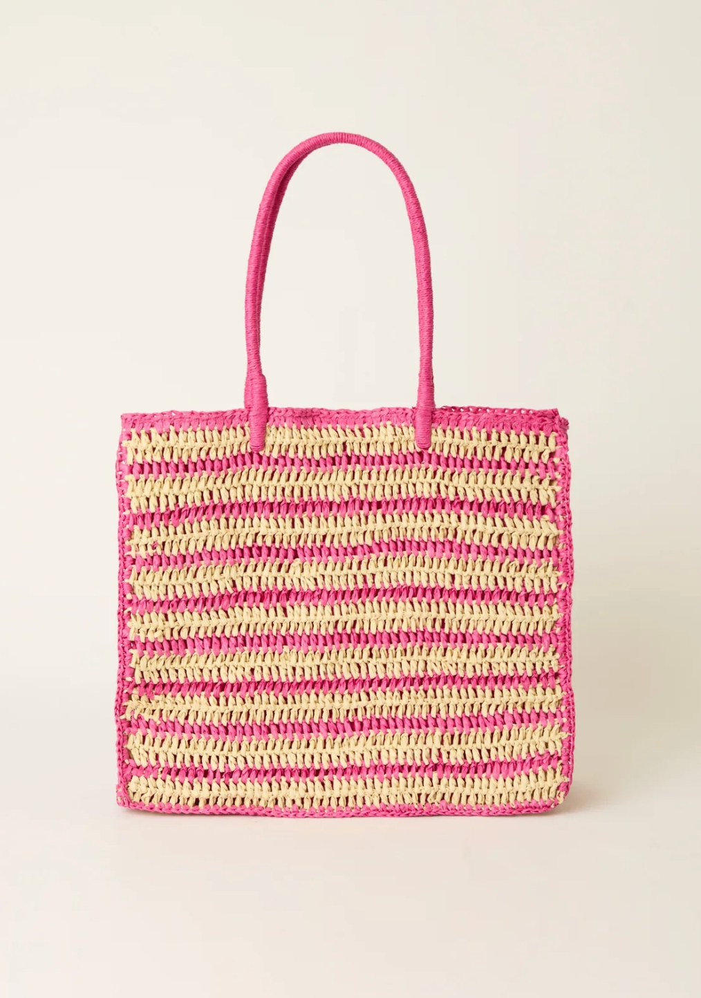 BTB Los Angeles Torino Tote - Natural/ Fuchsia