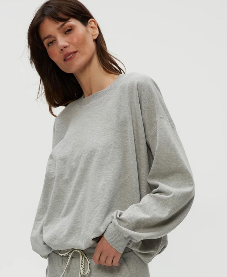 Michael Stars Mariah Bubble Sweatshirt - Heather Grey