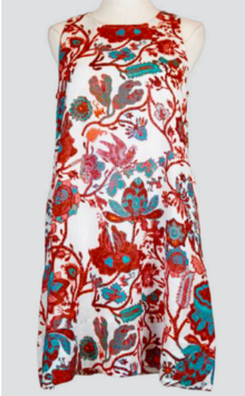 La Plage Swing Dress Katu Floral - White/Multi