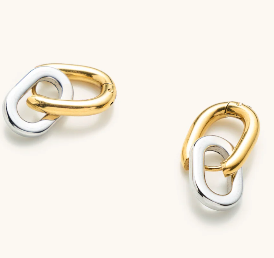 Nikki Smith Mixed Metal Link Hoops